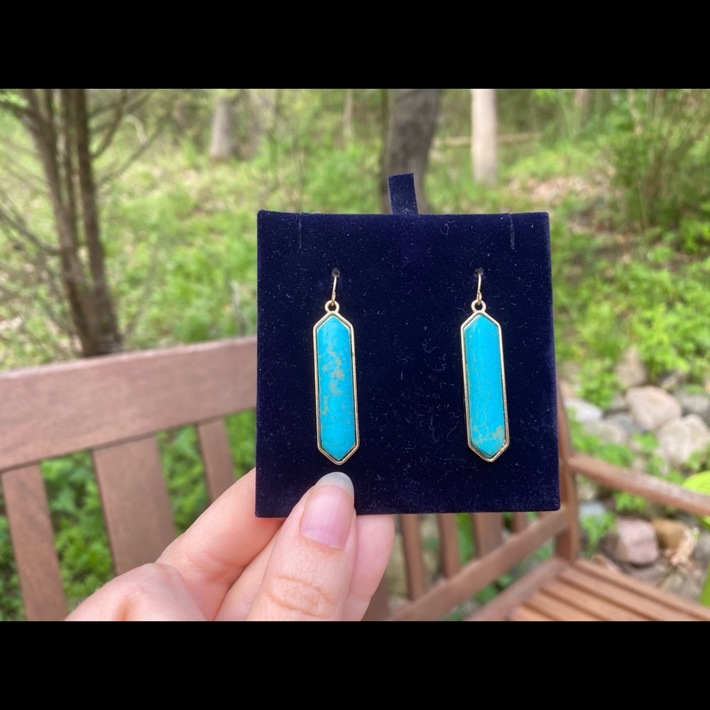 Turquoise/blue & gold earrings